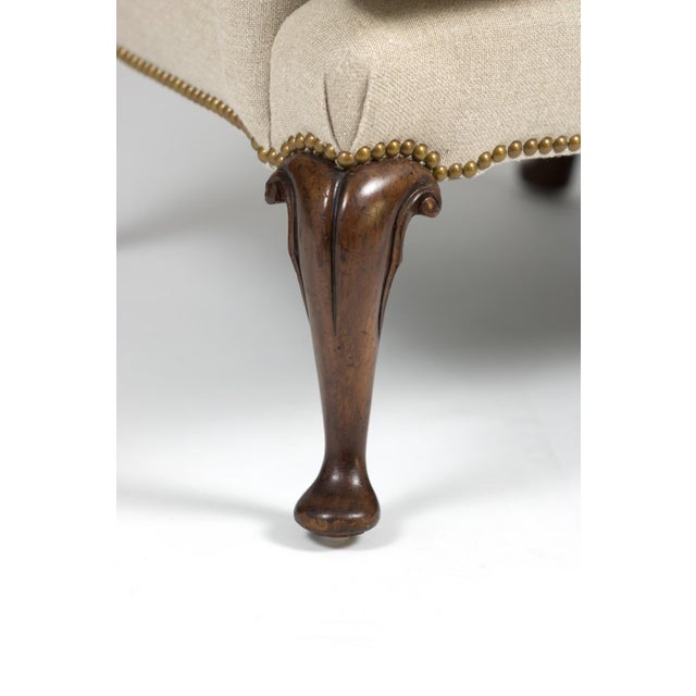 Late 19th Century Mahogany Frame Upholstered Wing Chair For Sale - Image 11 of 13