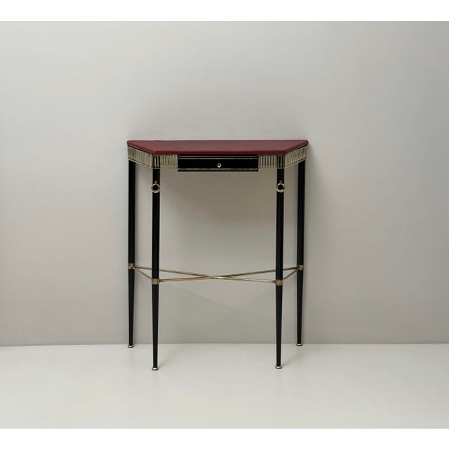 Vintage Console Table in the style of Jacques Adnet, 1950s For Sale - Image 6 of 6