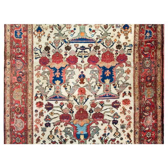 Ivory Early 20th Century Persian Senneh Rug For Sale - Image 8 of 16