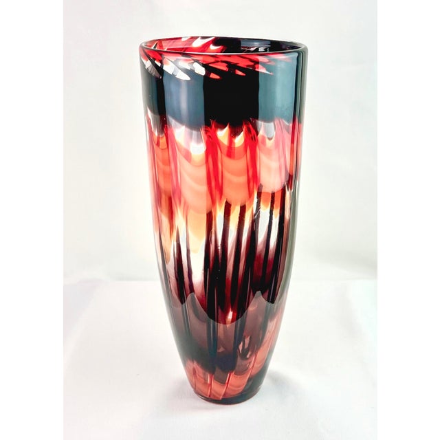 Mid 20th Century Murano Fratelli Toso Cased Art Glass Pulled Feather (Fenicio) Flame Vase - 13.75" For Sale - Image 10 of 12