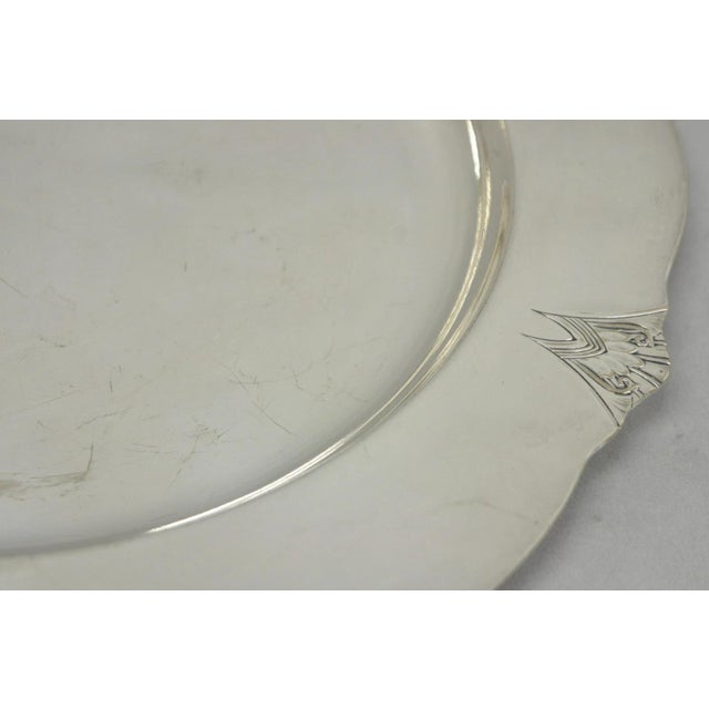 Art Deco Vintage Victor Sp Co Art Deco Silver Plated Charger Serving Dish Platter Plate For Sale - Image 3 of 12