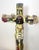Folk Art Large 1700's Antique Polychromed Carved Folk Art Wood Religious Crucifix Cross For Sale - Image 3 of 18