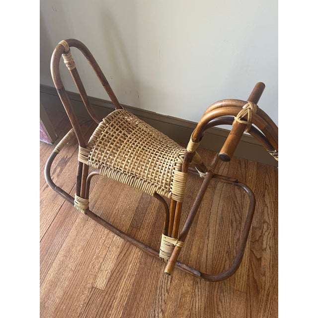 Mid-Century Modern Mid-Century Franco Albini Bamboo Rocking Horse For Sale - Image 3 of 5