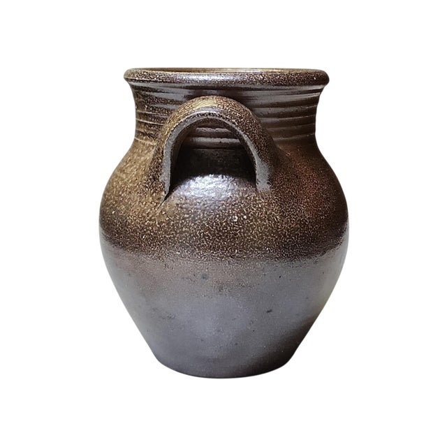 Superb vintage Mark Hewitt studio pottery twin handled jug with mottled brown glae in excellent condition. Artist...