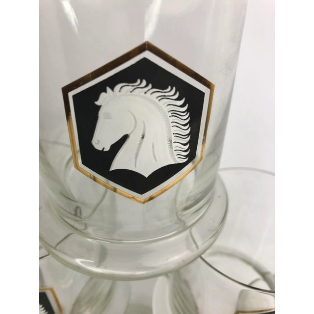 1970s Vintage Horses Double Old Fashioned Glasses - Set of 8 For Sale - Image 5 of 6