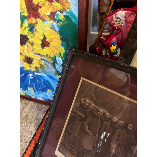 1970s Vintage Framed Artwork of "Lee and His Generals" For Sale - Image 5 of 7