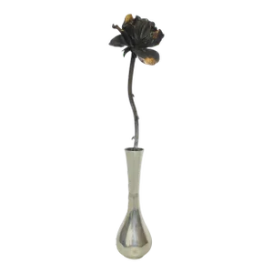 Tiffany & Co. Sterling Silver Bud Vase W Sterling Rose Circa 60's