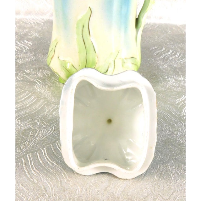 Ceramic Teal and Light Green Shaped Chocolate Pot For Sale - Image 7 of 11