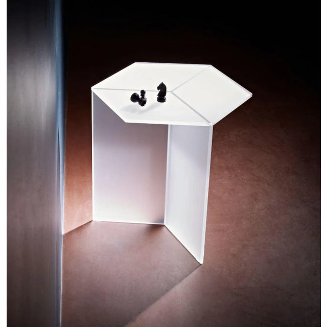 Satin glass "isom tall" coffee table, sebastian scherer dimensions: 45 h x 39 w x 45 d cm materials: solid colored glass...