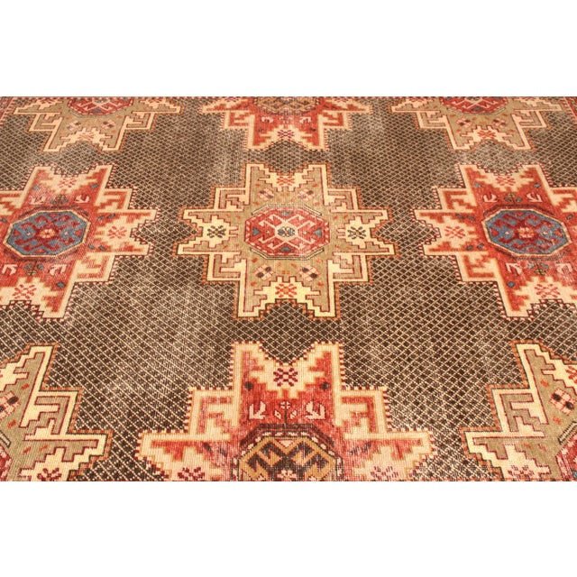 Tribal Rug & Kilim’s Etoile Rug in Red and Brown, 5x8 For Sale - Image 3 of 7