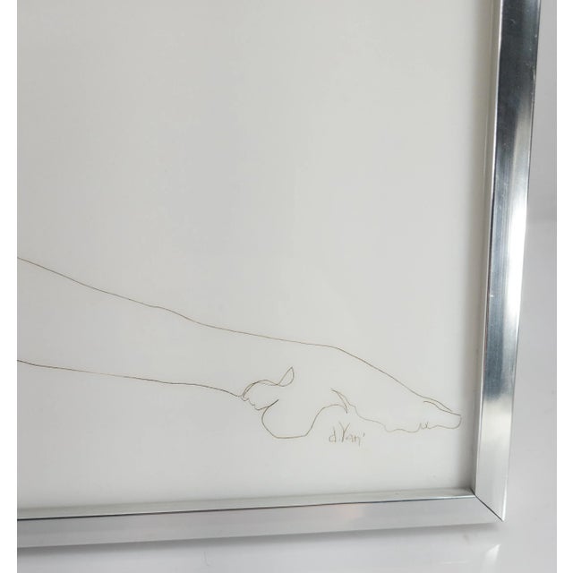 1960s Mid-Century Modern Figurative Nude Etched Glass Framed Art For Sale In New York - Image 6 of 9