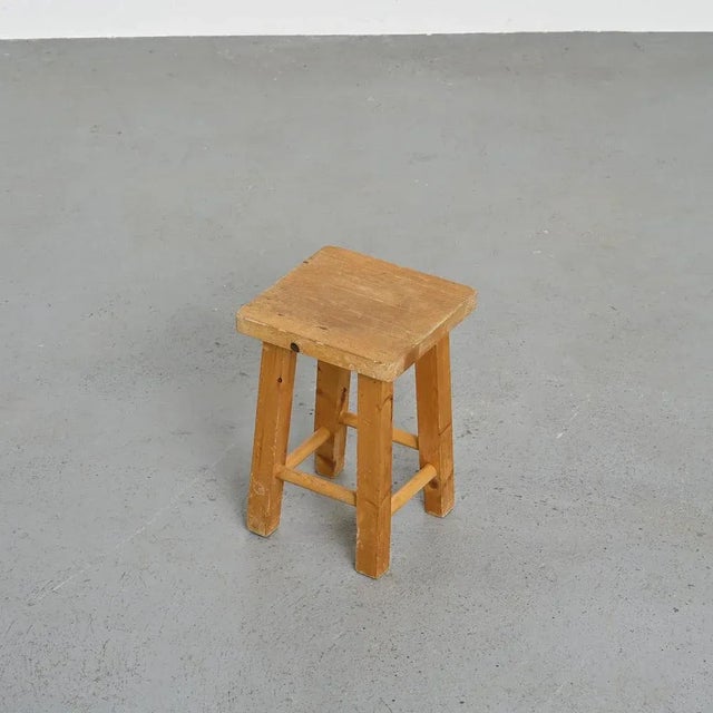 Pine Stools attributed to Charlotte Perriand for La Pierra Menta, 1970s, Set of 2 For Sale - Image 6 of 13