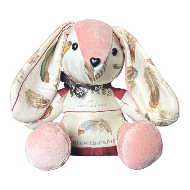 Hermes Plumes Vintage Silk Scarf Clever Bunny For Sale