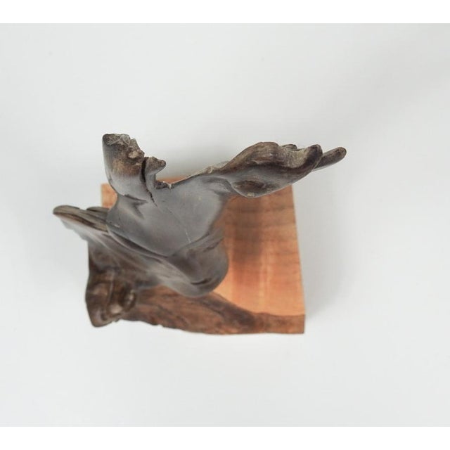 2017 Handcarved Wood Face on Stand Sculpture For Sale - Image 11 of 14