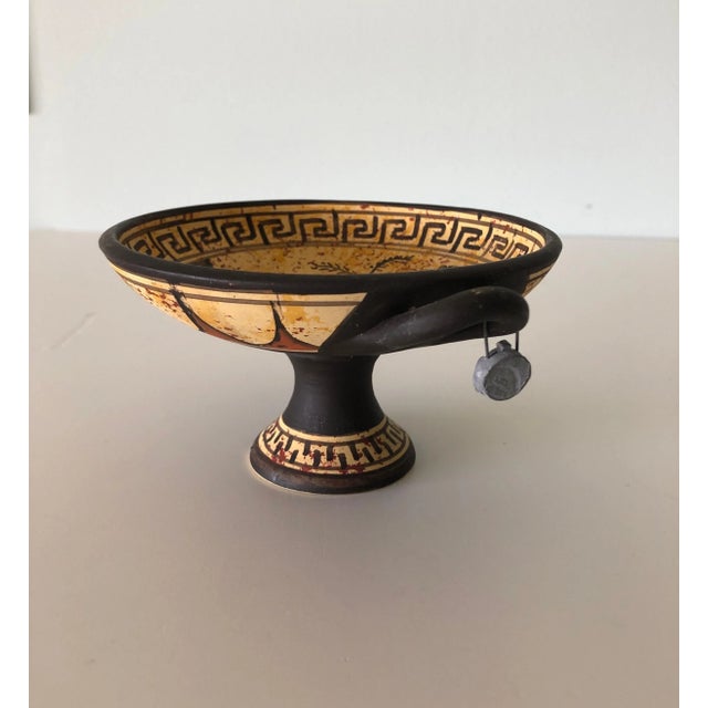 Vintage Hand Painted Footed Krater Mini Decorative Bowl For Sale - Image 4 of 9