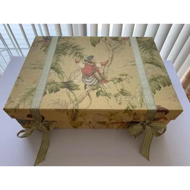 Legacy Boudoir accessories Set of 4 pieces: Scalloped tray, scalloped tissue box and 2 covered bureau boxes. Upholstered...