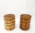 Pair Solid Carved Wood Cylinder Shape Bases Glass Top End Side Tables Stands For Sale - Image 9 of 18