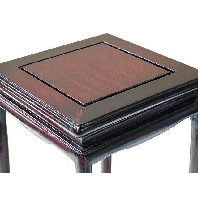 2000 - 2009 4.5" Reddish Brown Square Tall Slim Legs Wood Display Stand Riser Easel For Sale - Image 5 of 7