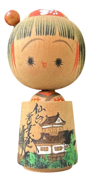 Vintage Hirosaki Castle Kokeshi Doll, Japan, 1960s