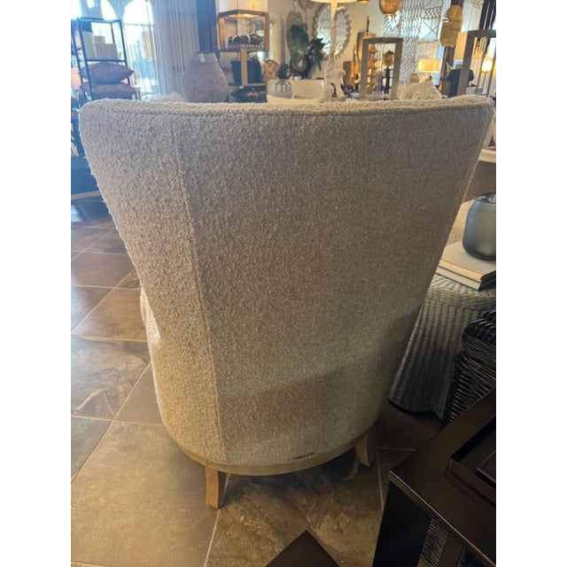 Light Gray Contemporary Attributed to Tommy Hilfiger Light Gray Wool Upholstered Chairs – Pair For Sale - Image 8 of 8