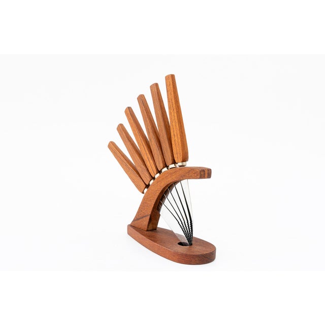 1960s Austrian Fruit Knives and Holder, Vienna, Austria, 1950s, Set of 7 For Sale - Image 5 of 11