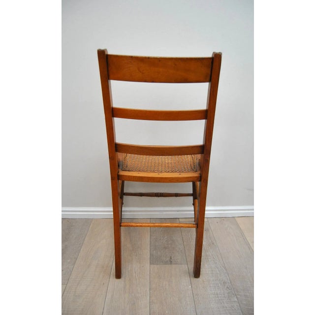 American Antique American Classical Walnut Wood Chairs With Caned Seats - Set of 4 For Sale - Image 3 of 14