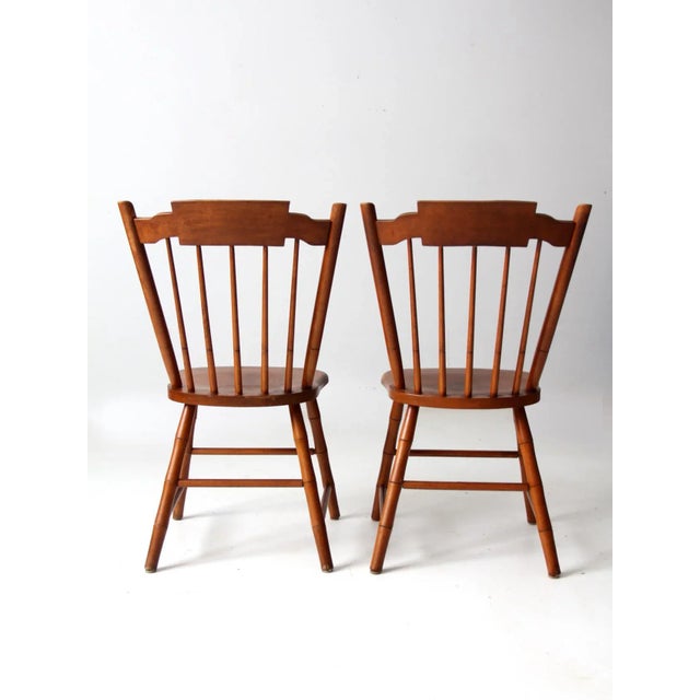 Vintage Dining Side Chairs Pair For Sale - Image 4 of 12
