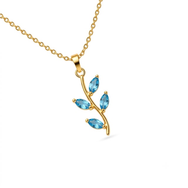 Capture the vibrant blue of clear summer skies with this stunning botanical branch pendant. Featuring brilliant natural...
