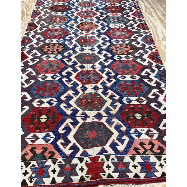 Late 19th Century Antique Shahsavan Kilim/Rug Large and Unusual, C-1900's as Is For Sale - Image 5 of 9