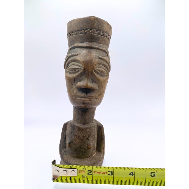 Antique African Carved Wood Palm Wine Cup / Female Figure - Tribal Art, DRC For Sale - Image 10 of 10