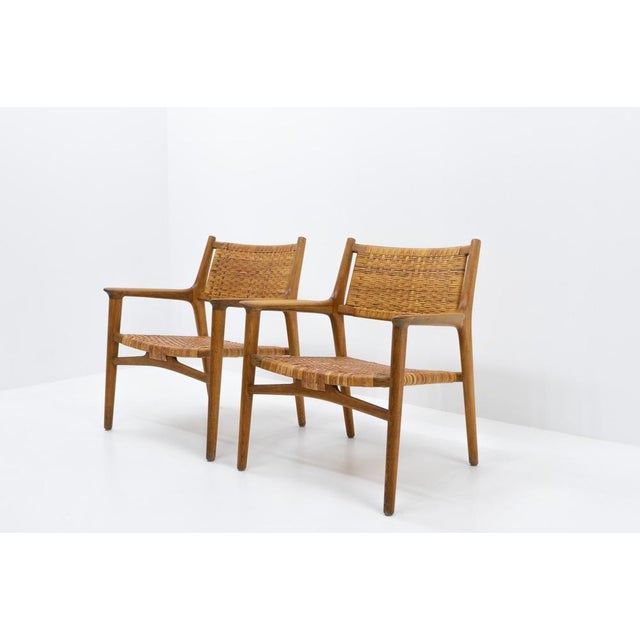 Wood Set of Jh 516 Lounge Chairs by Hans Wegner for Johannes Hansen, 1950s For Sale - Image 7 of 18