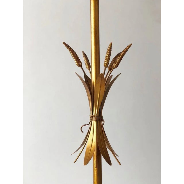 Italian Gilt Metal Candelabra Floor Lamp with Sheaf of Wheat Motif, 1963 For Sale - Image 12 of 18