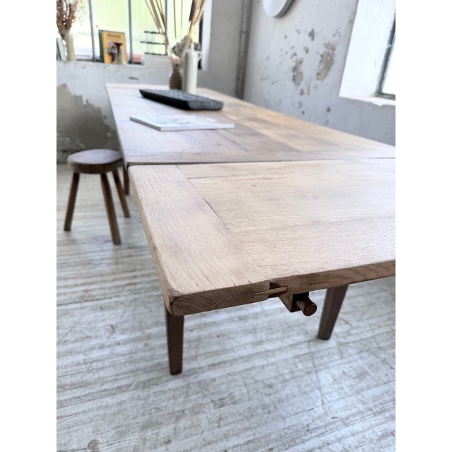 Oak Farmhouse Table with Extensions, 1950s For Sale - Image 15 of 18