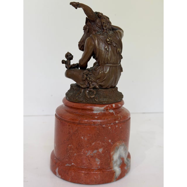 Late 20th Century Vintage Bronze Nick Bottom From Shakespeare’s “A Midsummer Night’s Dream” on Marble Pedestal For Sale - Image 5 of 12