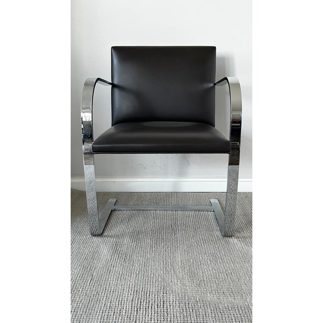 Authentic Ludwig Mies van der Rohe Brno chairs by KnollStudio. Designed in the Czech Republic in 1930. Upholstered in the...