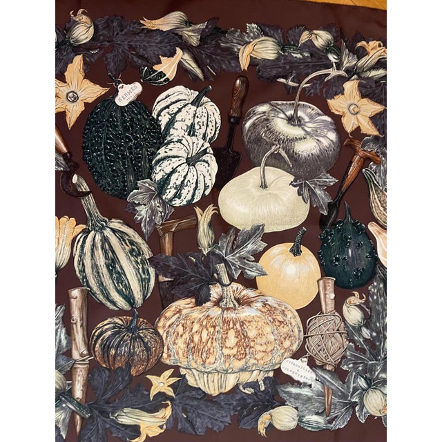 Contemporary Hermès Scarf « Citrouille Et Coloquintes » 1998 For Sale - Image 3 of 9