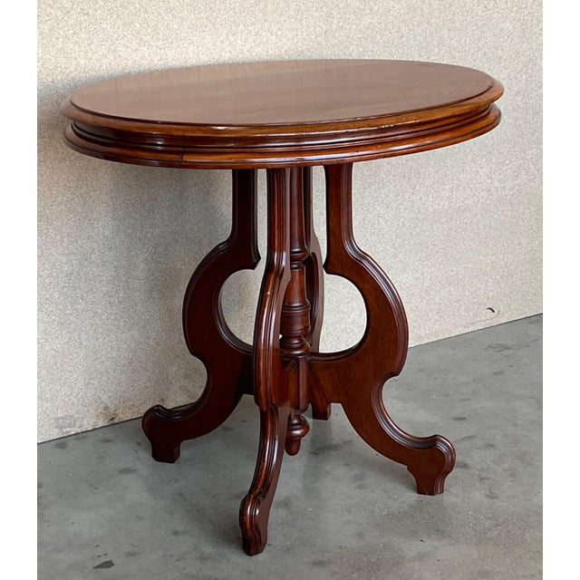 Mid 20th Century Victorian Burr Walnut Inlaid Oval Coffee Table For Sale - Image 18 of 18