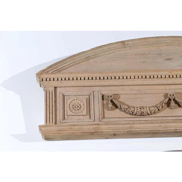 1850s English Neoclassical Style Carved Pine Overdoors with Swag Motifs - A Pair For Sale - Image 4 of 8