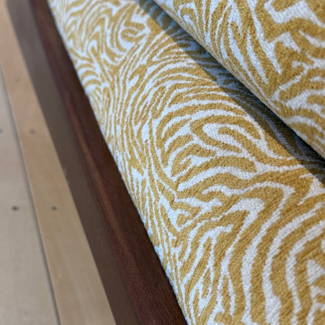 Reupholstered Yellow Gondola Sofa For Sale - Image 12 of 12
