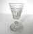 Set of six antique English or Anglo-Irish cut crystal wine glasses, circa 1830, featuring flared trumpet-form bowls with...
