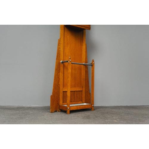 Art Nouveau Oak Wardrobe For Sale - Image 5 of 17