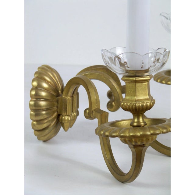 Brass Chandelier & Wall Light, 1900 For Sale - Image 14 of 15