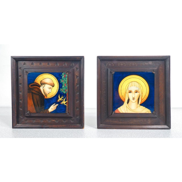 Francesco and Chiara Panels by Serafino Volpi, Set of 2 For Sale - Image 12 of 18