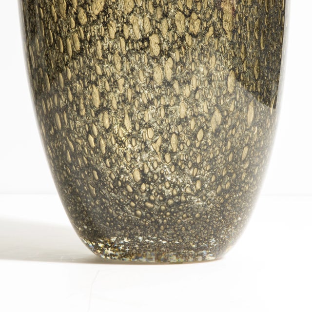 Gold Hand Blown Murano Bullicante Vase in Gold For Sale - Image 8 of 11