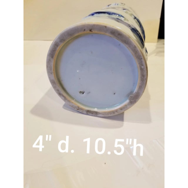 Japanese Vase Blue and White For Sale - Image 9 of 10