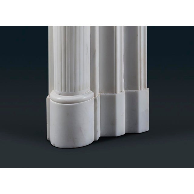 Antique French Louis XVI Style Statuary Marble Fireplace Surround For Sale - Image 5 of 9