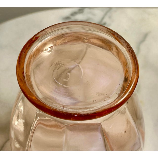 Depression Era Pink Ruffled Glass Vase For Sale - Image 11 of 12