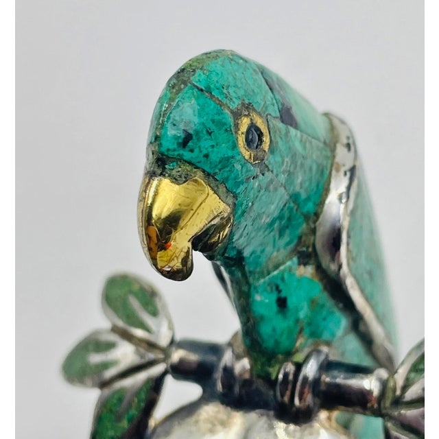 Emilia Castillo Silver-Plated Ladle With Malachite Parrot, Mexican Modernism For Sale - Image 14 of 18