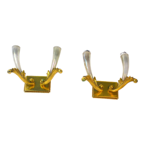 Mid 20th Century Riccardo Scarpa Pair of Double Brass Sconces, Italy - a Pair