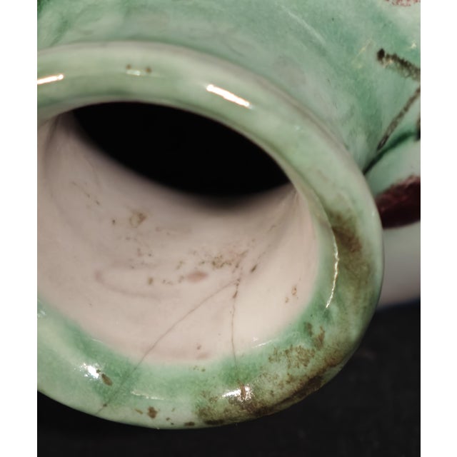 Ceramic V. Pinto Vietri Vietri Ceramic Bottle Naive Copper Green Vietri 1960s For Sale - Image 7 of 14